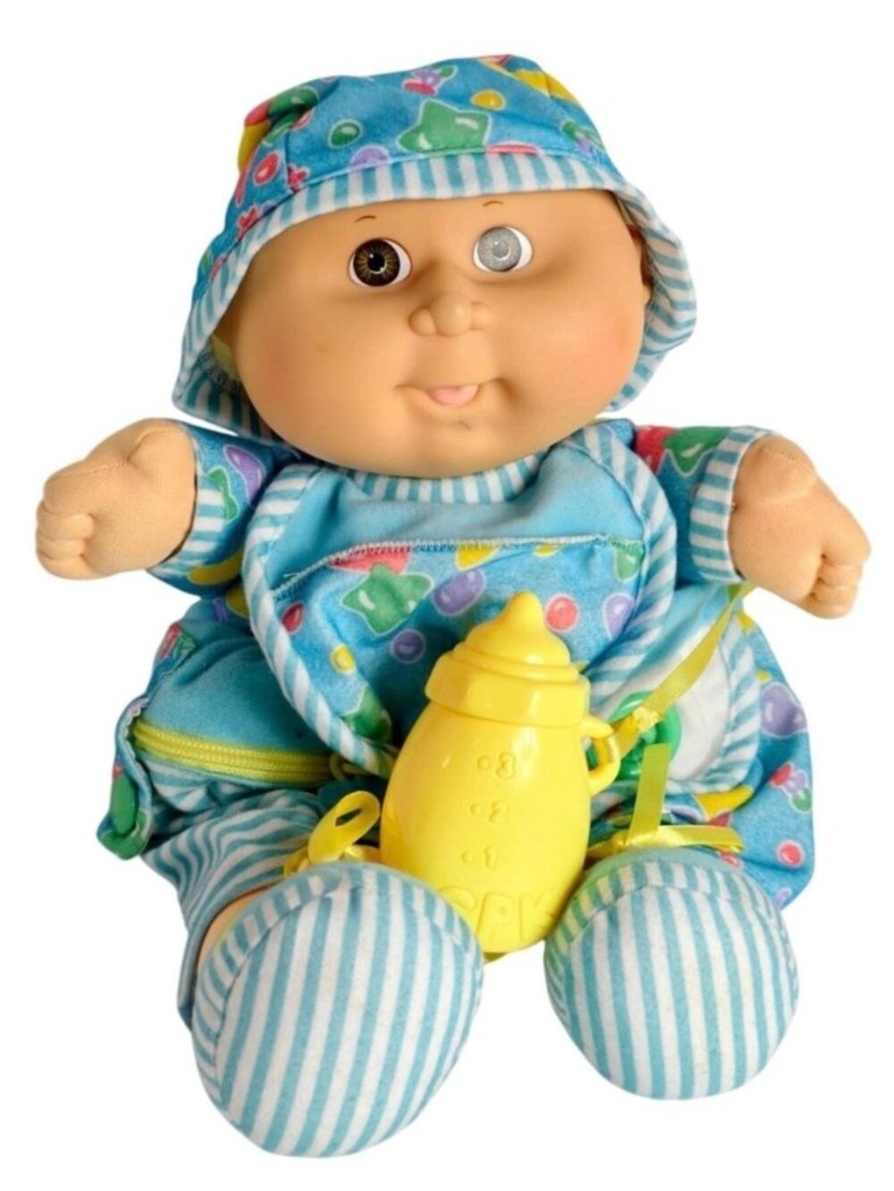 Cabbage Patch Kids Love N Care Toddler Doll Bottle 1992 Brown Eyes Complete Vtg